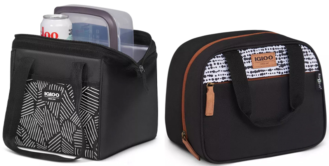 Igloo Print Essentials Leftover Lunch Bag with Pack Ins and Repreve Urban Bowler Lunch Tote Igloo Print Essentials Leftover Lunch Bag with Pack Ins and Repreve Urban Bowler Lunch Tote