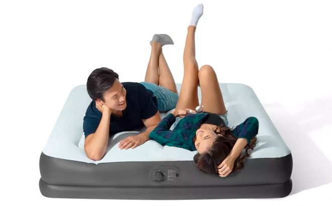 Intex 1222 Mid Rise Air Mattress QUEEN Airbed Built in USB Pump Chargers Intex 1222 Mid Rise Air Mattress QUEEN Airbed Built in USB Pump Chargers