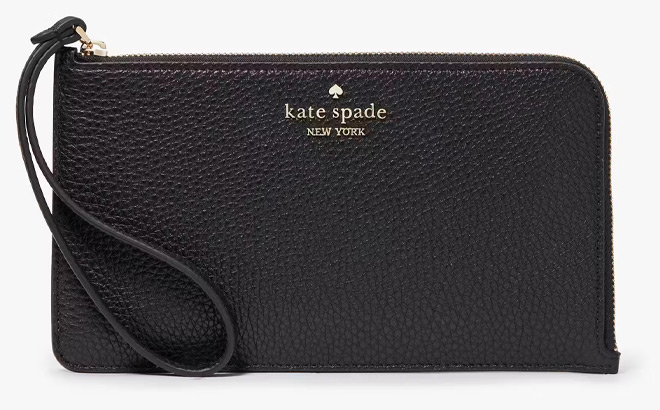 Kate Spade Lucy Medium L Zip Wristlet in Black Color Kate Spade Lucy Medium L Zip Wristlet in Black Color