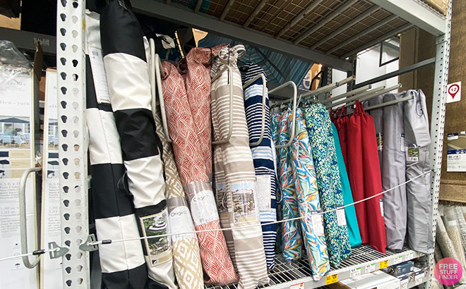 Lowes Umbrellas on Store Shelf Lowes Umbrellas on Store Shelf