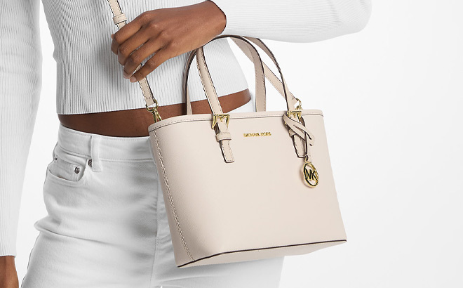 Michael Kors Jet Set Travel Extra Small Saffiano Leather Top Zip Tote Bag Michael Kors Jet Set Travel Extra Small Saffiano Leather Top Zip Tote Bag