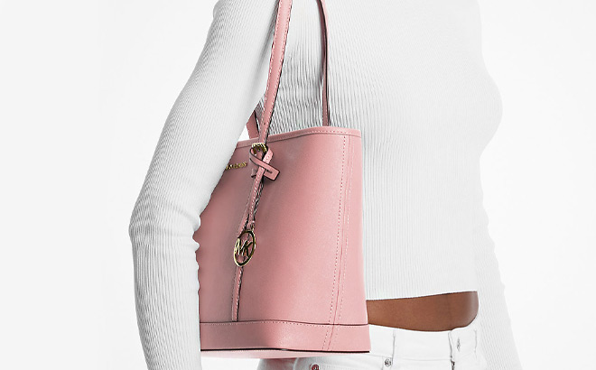 Michael Kors Jet Set Travel Small Saffiano Leather Top Zip Tote Bag Michael Kors Jet Set Travel Small Saffiano Leather Top Zip Tote Bag