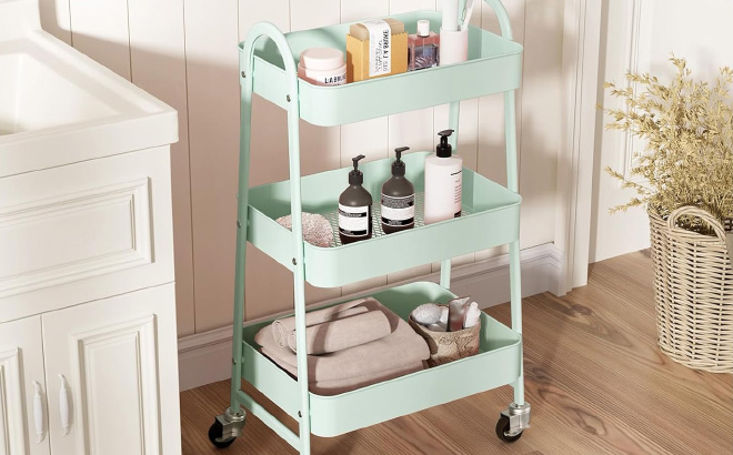 OLIXIS 3 Tier Utility Rolling Cart