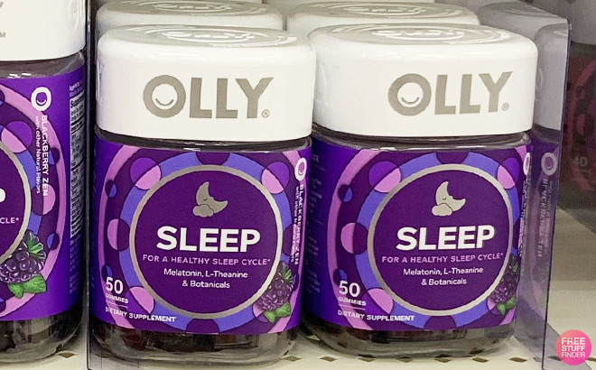 OLLY 50 Count Sleep Gummies on a Shelf OLLY 50 Count Sleep Gummies on a Shelf