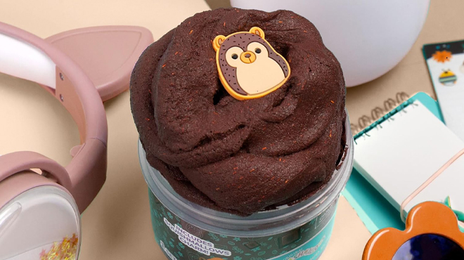 Original Squishmallows Hans The Hedgehog Premium Scented Slime on a Table Original Squishmallows Hans The Hedgehog Premium Scented Slime on a Table