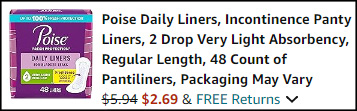 Poise 48 Count Daily Liners Checkout Poise 48 Count Daily Liners Checkout