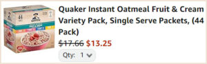 Quaker Instant Oatmeal at Checkout Quaker Instant Oatmeal at Checkout