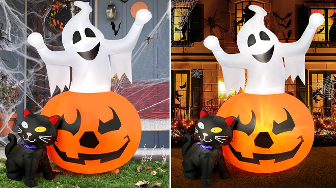 Spooky Pumpkin Witchs Black Cat Combo Inflatables Spooky Pumpkin Witchs Black Cat Combo Inflatables