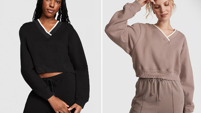 Victorias Secret PINK Premium Fleece V Neck Pullover Victorias Secret PINK Premium Fleece V Neck Pullover