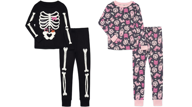 Way to Celebrate Halloween Girls Long Sleeve 2 Piece Pajama Set