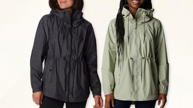 Women Wearing Columbia Lillian Ridge Shell Waterproof Rain Jacket Women Wearing Columbia Lillian Ridge Shell Waterproof Rain Jacket