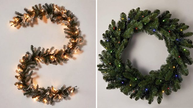 Wondershop Pre Lit Christmas Garland Green with Clear Lights Wondershop Pre Lit Christmas Garland Green with Clear Lights