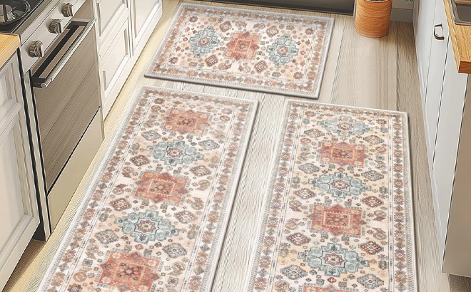 3 Piece Non Slip Kitchen Mat Set