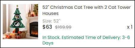 52 inch Christmas Cat Tree Checkout 52 inch Christmas Cat Tree Checkout