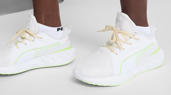 A Man Wearing Puma SoftRide Carson ML Running Shoes A Man Wearing Puma SoftRide Carson ML Running Shoes