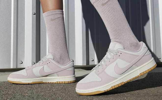 A Person Wearing Nike Dunk Low Premium Next Nature Womens Shoes A Person Wearing Nike Dunk Low Premium Next Nature Womens Shoes
