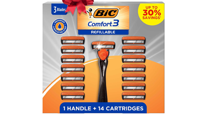 BIC Comfort 3 Refillable Mens 15 Piece Razor Gift Set Box BIC Comfort 3 Refillable Mens 15 Piece Razor Gift Set Box
