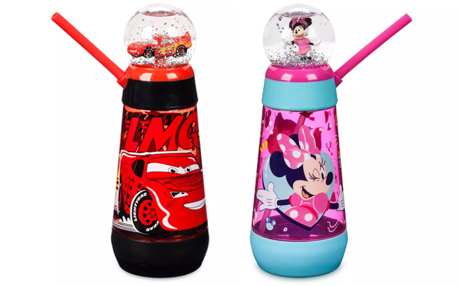 Cars Lightning McQueen Snowglobe Tumbler and Minnie Mouse Snowglobe Tumbler Cars Lightning McQueen Snowglobe Tumbler and Minnie Mouse Snowglobe Tumbler