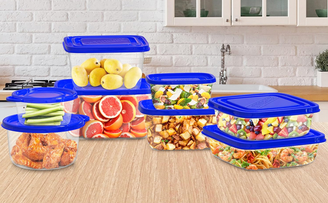 Chef Buddy 54 Piece Food Storage Container Set on the Kitchen Counter top Chef Buddy 54 Piece Food Storage Container Set on the Kitchen Counter top