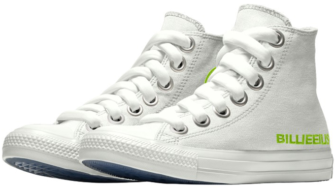Converse By You x Billie Eilish Chuck Taylor All Star Shoes in White Color Converse By You x Billie Eilish Chuck Taylor All Star Shoes in White Color