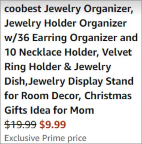 Coobest Jewelry Organizer checkout page Coobest Jewelry Organizer checkout page