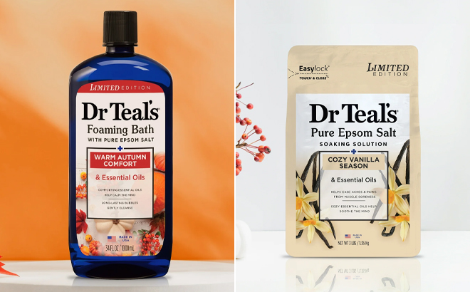 Dr Teals Warm Autumn Comfort Foaming Bath and Dr Teals Epsom Salt Magnesium Soak Dr Teals Warm Autumn Comfort Foaming Bath and Dr Teals Epsom Salt Magnesium Soak