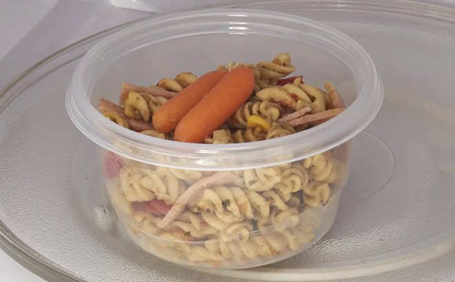 Food Container inside a Microwave Food Container inside a Microwave