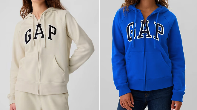 GAP Factory Womens Logo Zip Hoodies GAP Factory Womens Logo Zip Hoodies