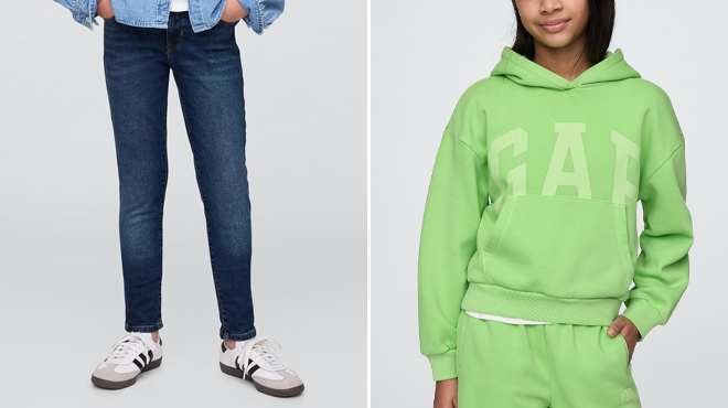 GAP Kids Mid Rise Everyday Super Skinny Jeans and GAP Girls Vintage Soft Logo Hoodie