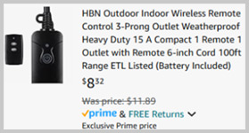 HBN Wireless Remote Control 3 Prong Outlet Screenshot HBN Wireless Remote Control 3 Prong Outlet Screenshot