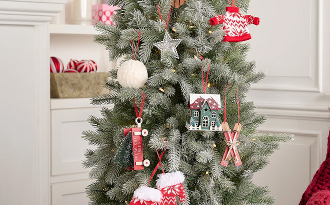 Home Reflections Set of 8 Alpine Ornament Set on the Tree Home Reflections Set of 8 Alpine Ornament Set on the Tree