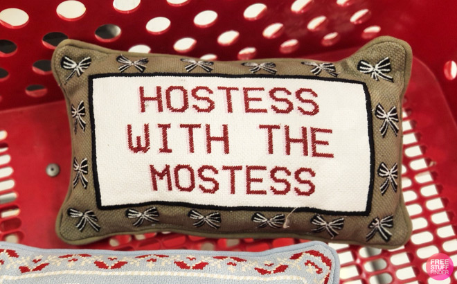 Hostess with the Mostess Cross Stitch Pillow Hostess with the Mostess Cross Stitch Pillow