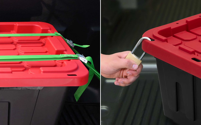 Hyper Tough 27 Gallon Snap Lid Plastic Storage Bin Container Hyper Tough 27 Gallon Snap Lid Plastic Storage Bin Container