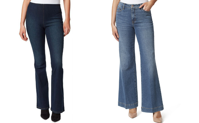Jessica Simpson Womens Flare High Rise Pull On Jeans Jessica Simpson Womens Flare High Rise Pull On Jeans