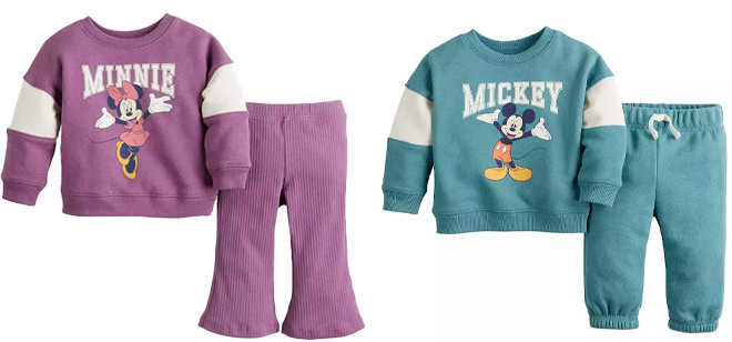 Jumping Beans Disneys Minnie and Mickey Mouse Baby Sweatshirt Pants Set Jumping Beans Disneys Minnie and Mickey Mouse Baby Sweatshirt Pants Set