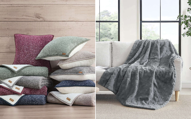 Koolaburra by UGG Wiona Melange Sherpa Throw and Crystelle Faux Fur Throw Koolaburra by UGG Wiona Melange Sherpa Throw and Crystelle Faux Fur Throw