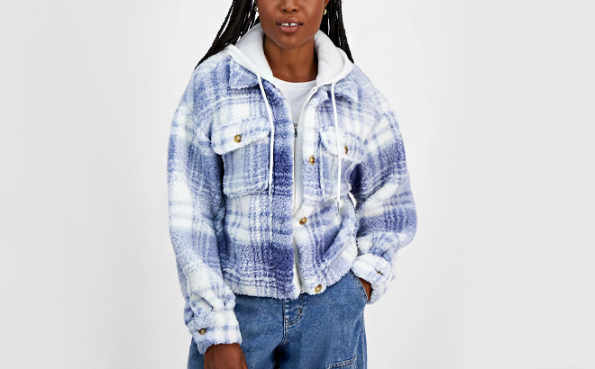 Madden Girl Sherpa Jacket $11 at Macy’s