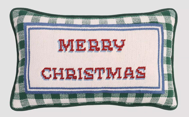 Merry Christmas Cross Stitch Pillow Merry Christmas Cross Stitch Pillow
