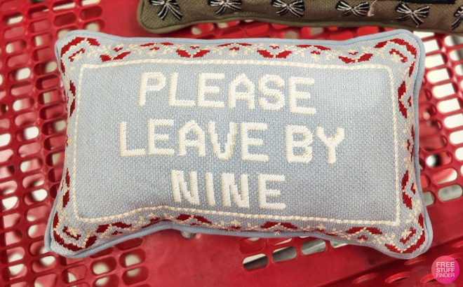 Please Leave by Nine Cross Stitch Pillow at Target Please Leave by Nine Cross Stitch Pillow at Target