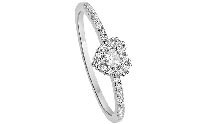 Primrose Sterling Silver Cubic Zirconia Heart Shaped Ring Primrose Sterling Silver Cubic Zirconia Heart Shaped Ring