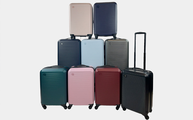 Protege 20 inch Hard Side Carry On Spinner Luggage Black Matte Finish Protege 20 inch Hard Side Carry On Spinner Luggage Black Matte Finish