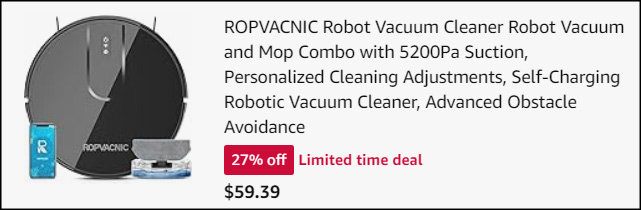 Ropvacnic Robot Vacuum Cleaner Checkout