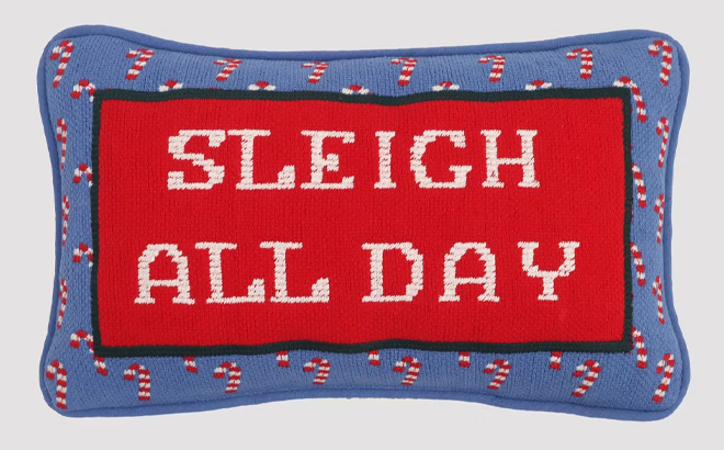 Sleigh All Day Cross Stitch Pillow Sleigh All Day Cross Stitch Pillow