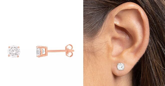 Sterling Silver Round Cubic Zirconia Stud Earrings Sterling Silver Round Cubic Zirconia Stud Earrings