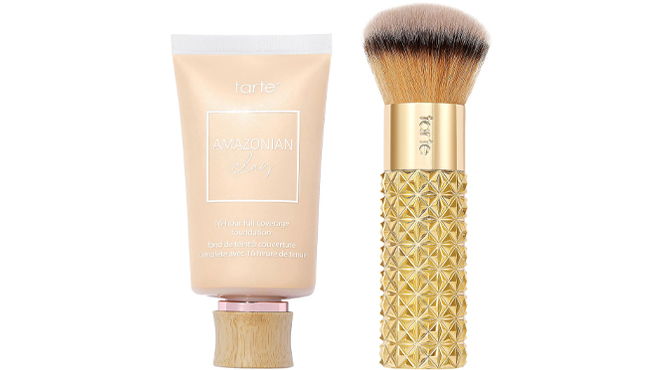 Tarte Amazonian Clay 16 Hour Foundation with Golden Era Brush Tarte Amazonian Clay 16 Hour Foundation with Golden Era Brush