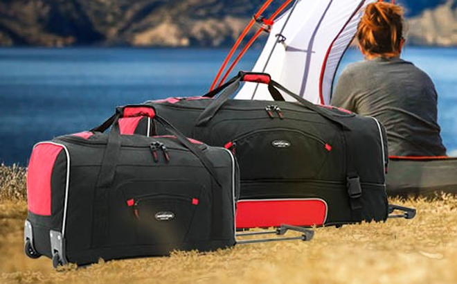 Travelers Club 22 inch Rolling Duffel Bag on the grasslands Travelers Club 22 inch Rolling Duffel Bag on the grasslands
