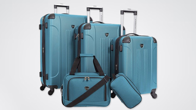 Travelers Club 5 Piece Chicago Hardside Spinner Luggage Set