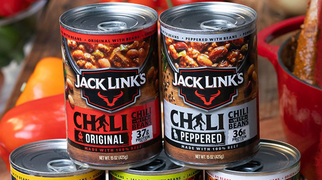 Two cans of Jack Links Chili Two cans of Jack Links Chili