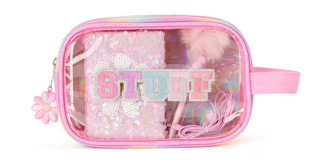 Wonder Nation Girls Stuff Essential Bag with Zipper Closure Wonder Nation Girls Stuff Essential Bag with Zipper Closure