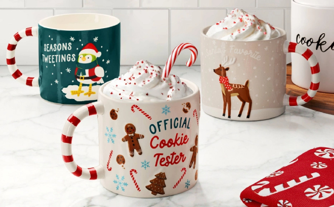 Wondershop Christmas Stoneware Seasons Tweetings and Santas FavoriteMugs Wondershop Christmas Stoneware Seasons Tweetings and Santas FavoriteMugs